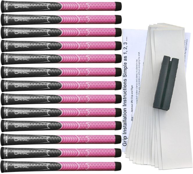Winn DriTac Undersize Gray/Pink - 13 pc Grip Kit