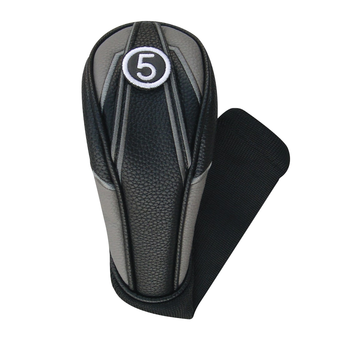 PU Leatherette Black/Gray Headcovers With Sock