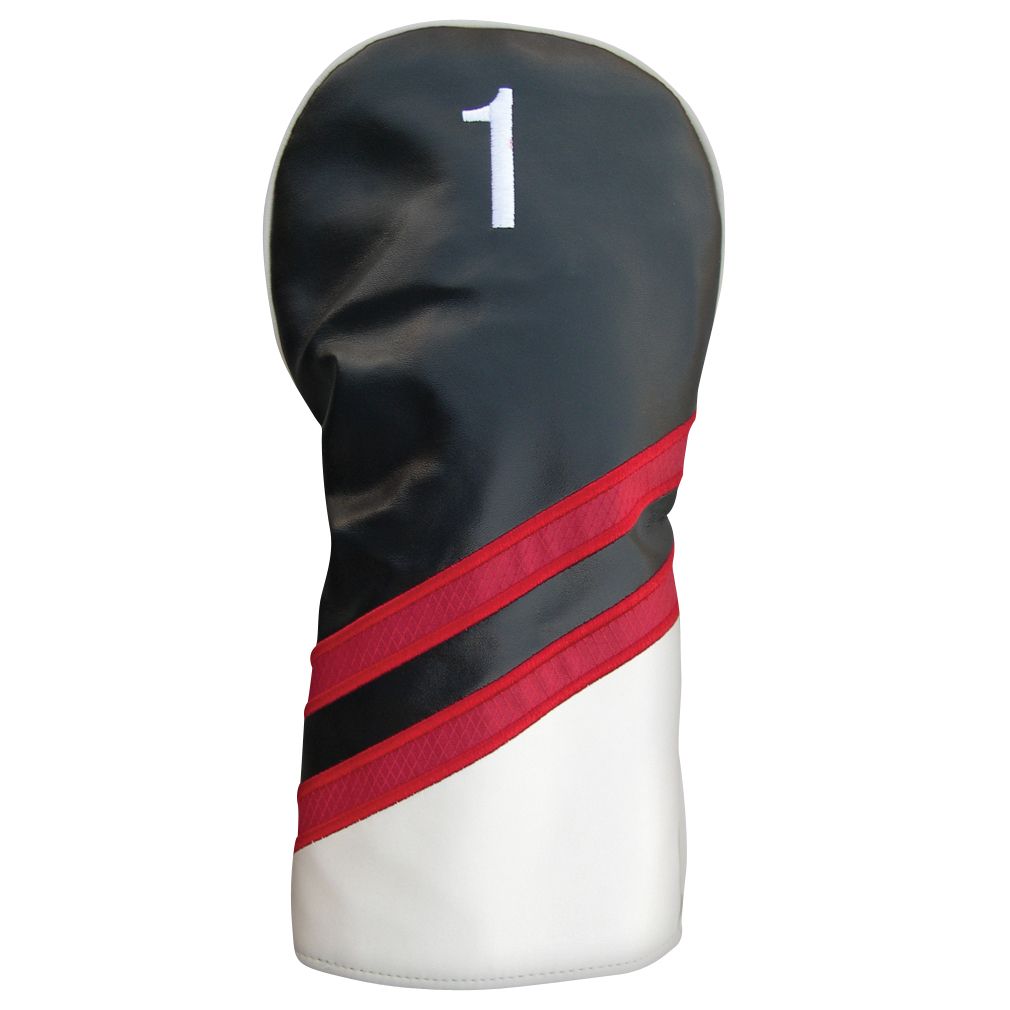 PU Leatherette Headcovers Black/Red/White