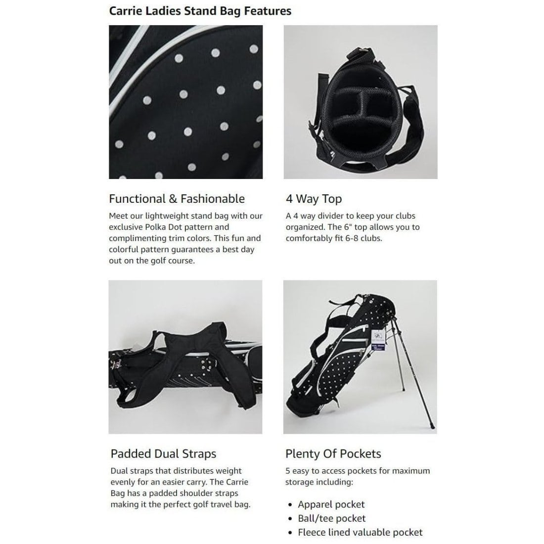 RJ Sports Carries Ladies Golf Stand Bag