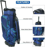 RJ Sports Carter 14 Way Divider Top Transport Golf Cart Bag with Wheels/Handle