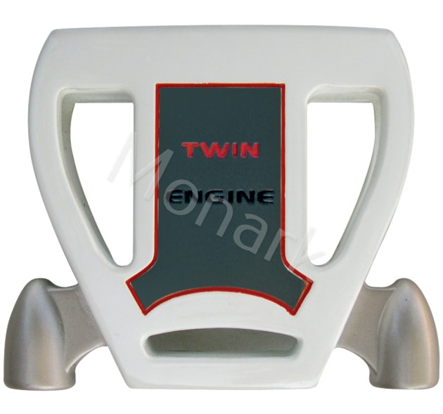 T-7 Twin Engine White Mallet Putter Head