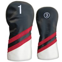 PU Leatherette Headcovers Black/Red/White