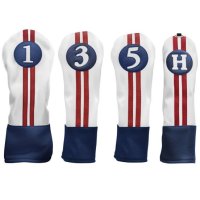 Sahara Retro Golf Headcovers Red/White/Blue