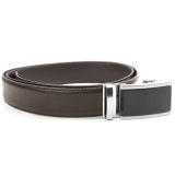 Tour Gear Custom Fit Ratchet Belt Brown with Satin Black & Silver Buckle